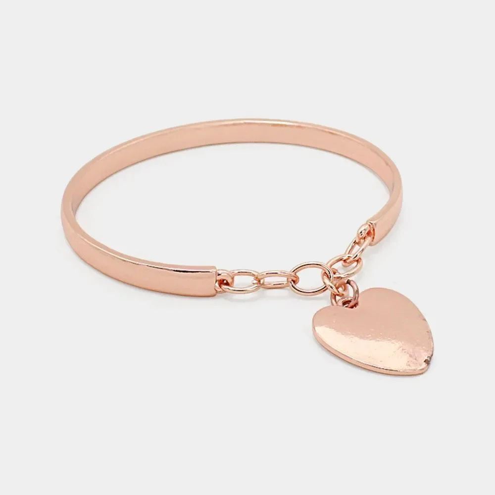 NWT Mia bangle heart dangle bracelet in copper